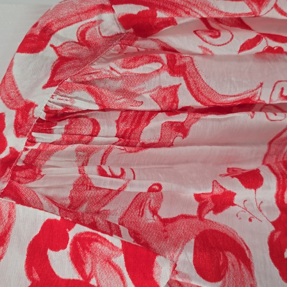 NWT GiGiO USA Vibrant Print Red Oversized Button Front Shirt Size Large - Picture 10 of 16